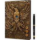 3D Faux-Leather Notebook / Journal - Gold Phoenix