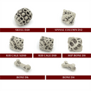 D7-Die Set Dice Skull & Bone Full 7 Dice Set - Cleaned Bone White
