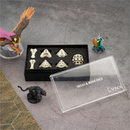 D7-Die Set Dice Skull & Bone Full 7 Dice Set - Cleaned Bone White