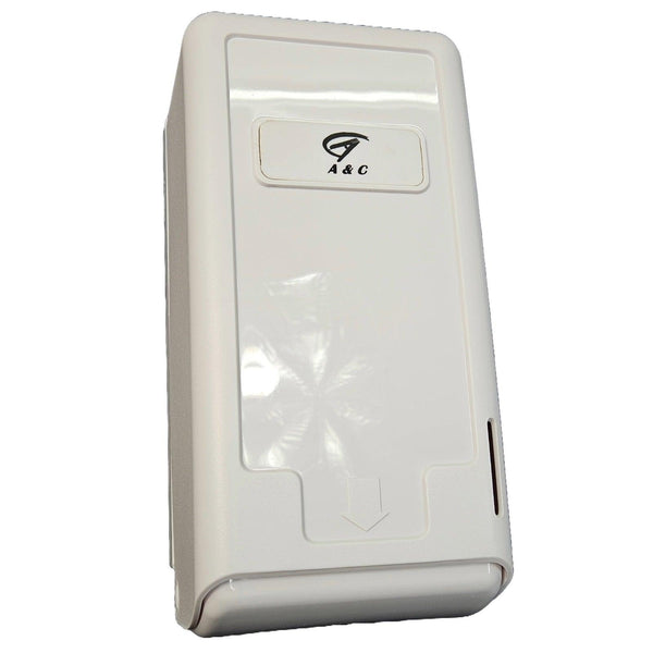 A&C Gentility Interleaved Toilet Paper Tissue Plastic Dispenser White AC-0105 AC-0105 - SuperOffice
