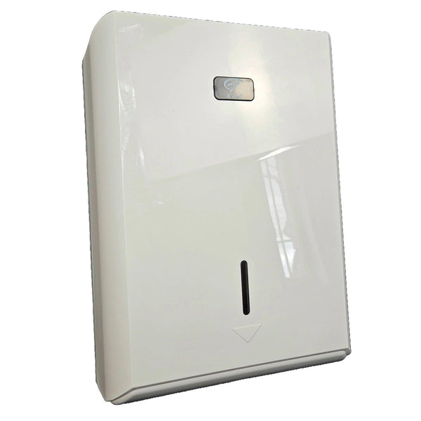 A&C Gentility Slimline Hand Towel Plastic Dispenser White AC-806A AC-806A - SuperOffice