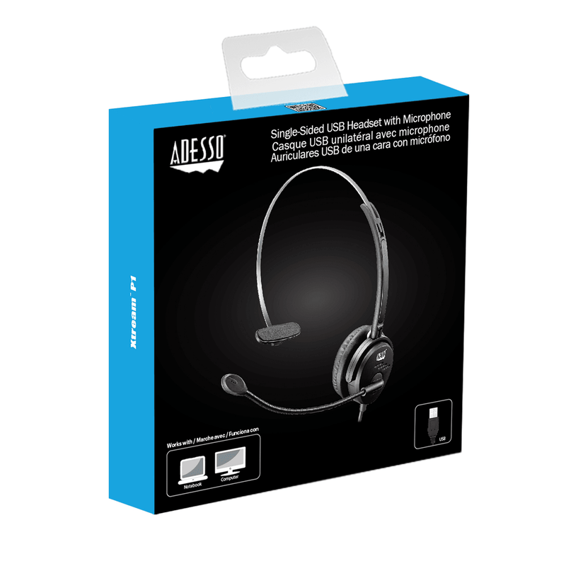Adesso Xtream Headset P1 Multimedia Wired Adjustable Noise-Canceling Microphone Xtream P1 - SuperOffice