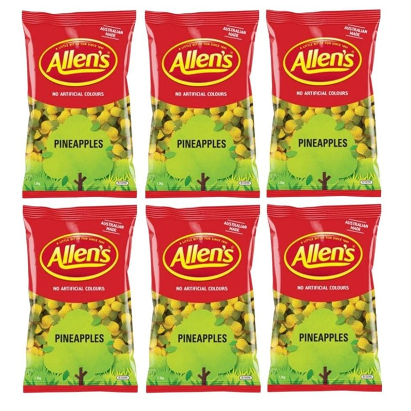Allen's Pineapples Lollies 1.3kg 6 Pack Bulk PINAPKT(6PACK) - SuperOffice