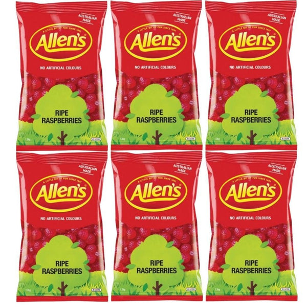 Allen's Ripe Raspberries Lollies 1.3kg 6 Pack Bulk RASRPKT(6PACK) - SuperOffice