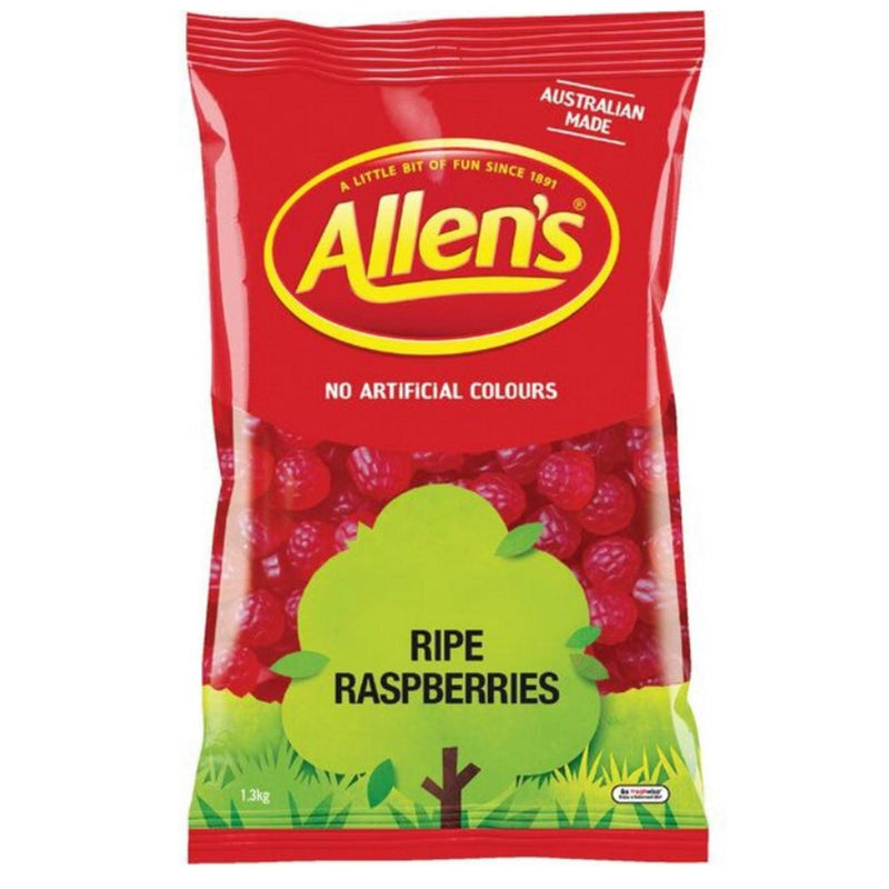 Red Raspberry Lollies Allen's Ripe Raspberries Lollies 1.3kg Pack | SuperOffice