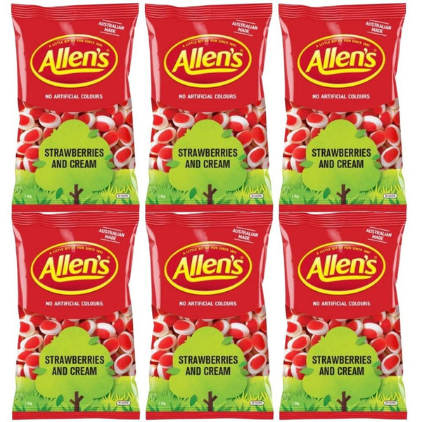 Allen's Strawberries & Cream Lollies 1.3kg 6 Pack Bulk STRCAPKT(6PACK) - SuperOffice