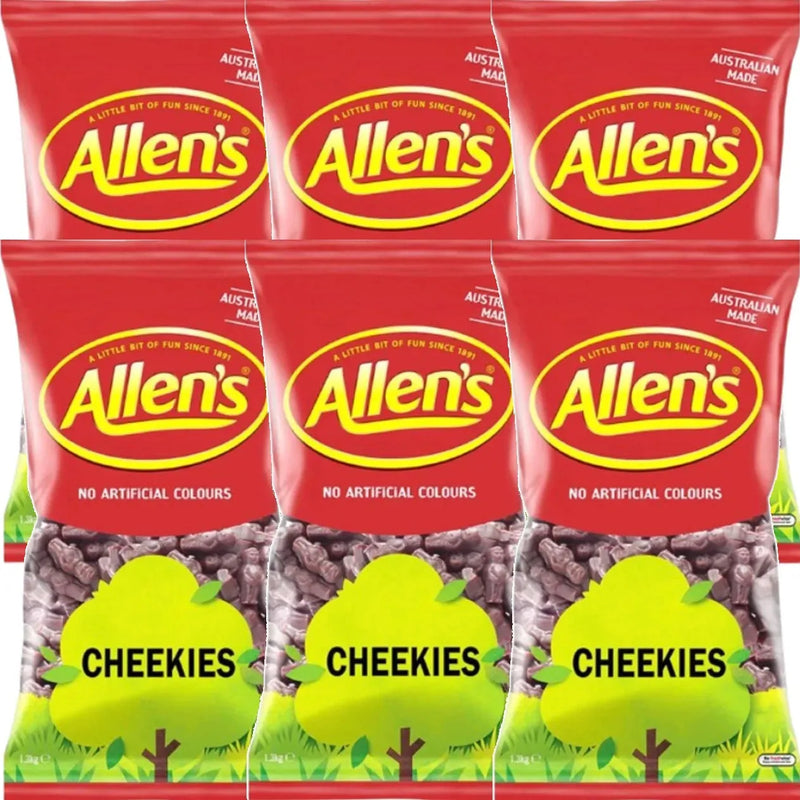 Allens Cheekies Chocolate Flavoured Jelly Babies 6 Pack 1.3kg Bulk Bags 227461 (6 Pack) - SuperOffice