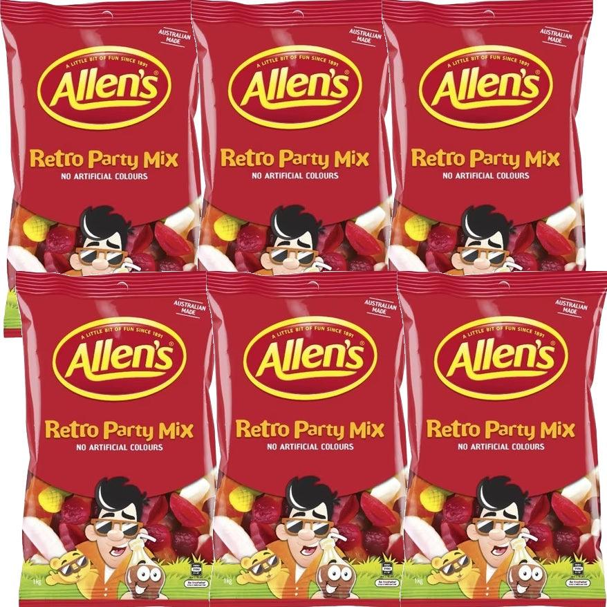 Allens Party Mix Retro Lollies 1kg 6 Pack Bulk SuperOffice