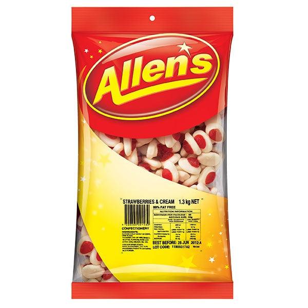 Allens Strawberry And Cream Lollies 1.3Kg Bag 109110 - SuperOffice