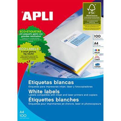 Apli 1270 General Use Labels Square Corners 33Up 70 X 25.4Mm A4 White 100 Sheets 901270 - SuperOffice