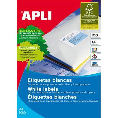 Apli 1273 General Use Labels Square Corners 24Up 70 X 37.0Mm A4 White 100 Sheets 901273 - SuperOffice