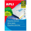 Apli 1281 General Use Labels Square Corners 1UP 210x297mm A4 White 100 Sheets 901281 - SuperOffice
