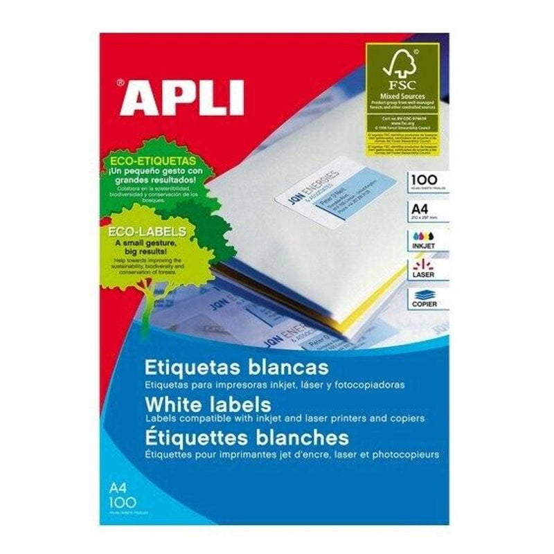 Apli 2422 General Use Labels Round Corners 4Up 99.1 X 139.0Mm A4 White 100 Sheets 902422 - SuperOffice