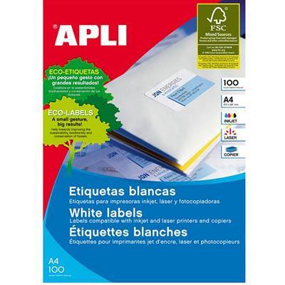 Apli 2423 General Use Labels Round Corners 2Up 199.6 X 144.5Mm A4 White 100 Sheets 902423 - SuperOffice