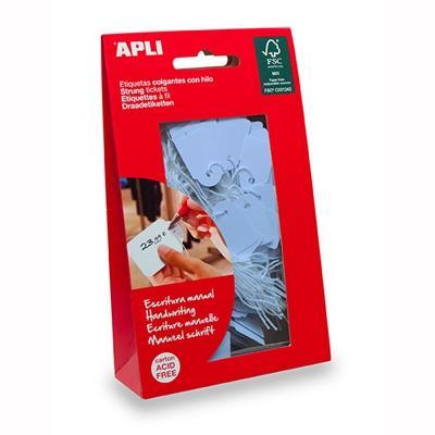 Apli Strung Tickets 22 X 35Mm Blue Pack 100 900398 - SuperOffice