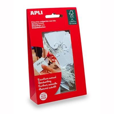 Apli Strung Tickets 22 X 35Mm White Pack 100 900400 - SuperOffice