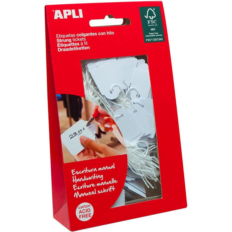 Apli Strung Tickets 36 X 53Mm White Bag 100 907013 - SuperOffice