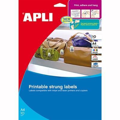 Apli Strung Tickets Printable Sheet 36 X 53Mm A4 Pack 10 900403 - SuperOffice