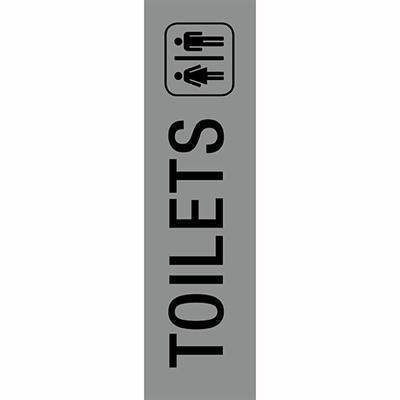Apli Toilets Self Adhesive Sign Silver 900422 - SuperOffice