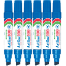Artline 100 Permanent Marker 12mm Chisel Nib Blue Pack 6 110003 (6 Pack) - SuperOffice