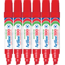 Artline 100 Permanent Marker 12mm Chisel Tip Nib Thick Red Box 6 110002 (Box 6) - SuperOffice