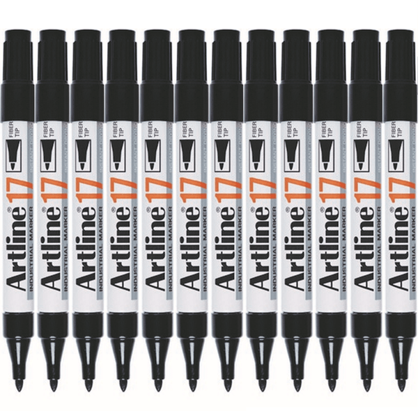 Artline 17 Industrial Permanent Marker 1.5mm Bullet Nib Black Box 12 117001 (Box 12) - SuperOffice