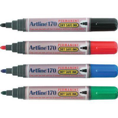 Artline 170 Permanent Marker 2Mm Bullet Nib Assorted Box 12 101741 - SuperOffice