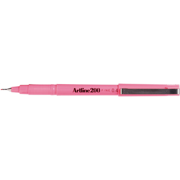 Artline 200 Fineliner Felt Tip Pen 0.4mm Pink Box 12 120009 (Box 12) - SuperOffice