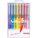 Artline 200 Fineliner Pen 0.4mm Bright Assorted Colours Wallet Pack 8 1200748HS - SuperOffice