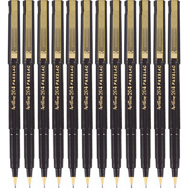 Artline 204 Faxblac Fineliner Pen 0.4mm Black Box 12 120401 (Box 12) - SuperOffice