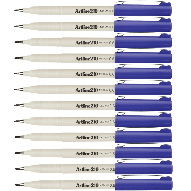 Artline 210 Fineline Fibre Tip Pen 0.6mm Medium Purple Box 12 121006 (Box 12) - SuperOffice