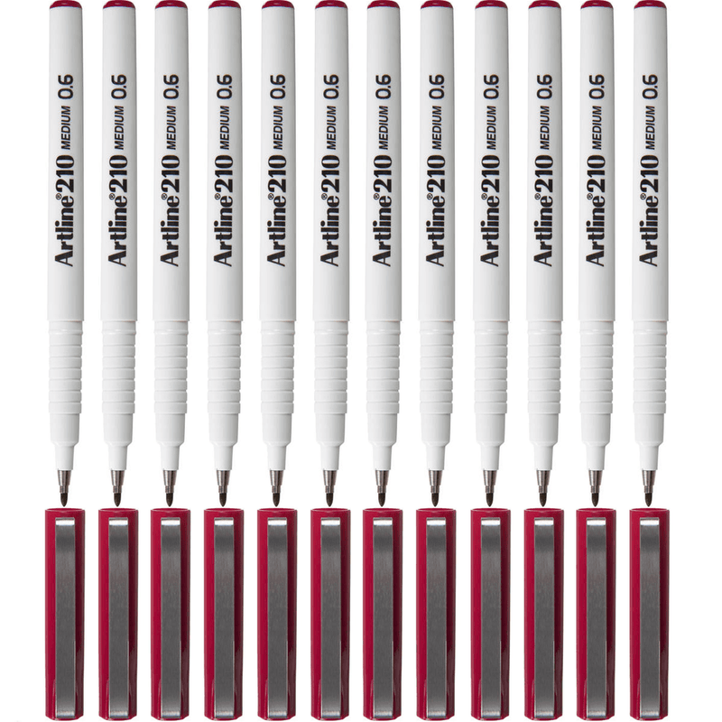 Artline 210 Fineline Pen 0.6mm Magenta Box 12 121016 (Box 12) - SuperOffice