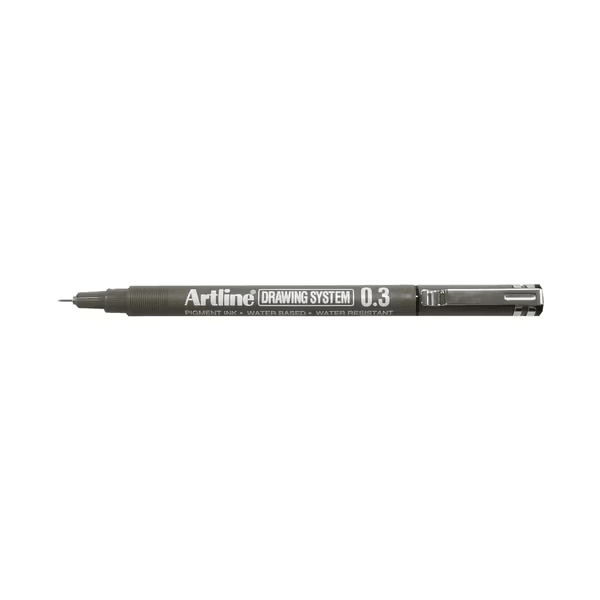 Artline 233 Drawing System Pen 0.3mm Black Pigment Ink Water Resistant Box 12 123301 (Box 12) - SuperOffice