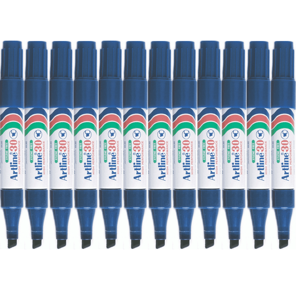 Artline 30 Mini Permanent Marker Chisel 5mm Blue Box 12 103003 (Blue) - SuperOffice