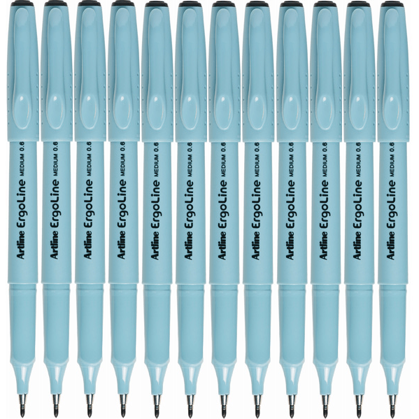 Artline 3600 Ergoline Fibre Tip Pen 0.6mm Medium Black Box 12 136001 (Box 12) - SuperOffice