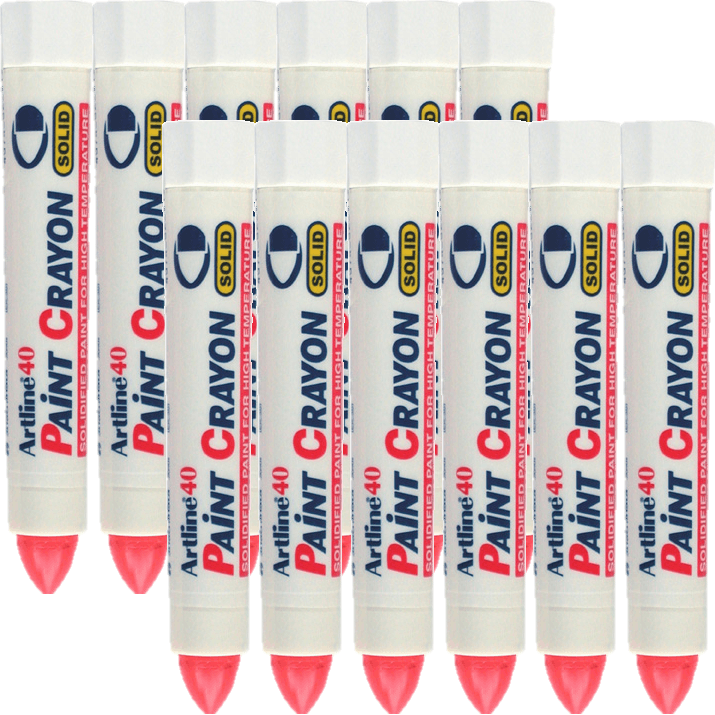 Artline 40 Permanent Paint Crayon Solid Red Box 12 104002 (Box 12) - SuperOffice