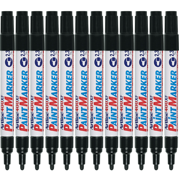 Artline 400XF Paint Marker Pen Bullet Tip 2.3mm Black 400 Box 12 140001 (Box 12) - SuperOffice