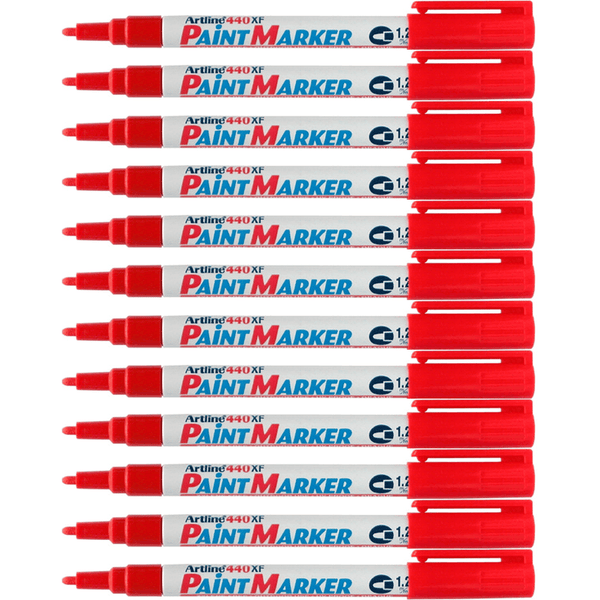 Artline 440XF Paint Marker Bullet 1.2mm Red Box 12 144002 (Box 12) - SuperOffice