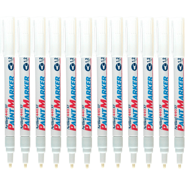 Artline 440XF Paint Marker Bullet Tip 1.2mm White Box 12 144033 (Box 12) - SuperOffice