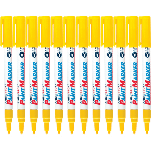 Artline 440XF Paint Marker Bullet Tip 1.2mm Yellow Box 12 144007 (Box 12) - SuperOffice
