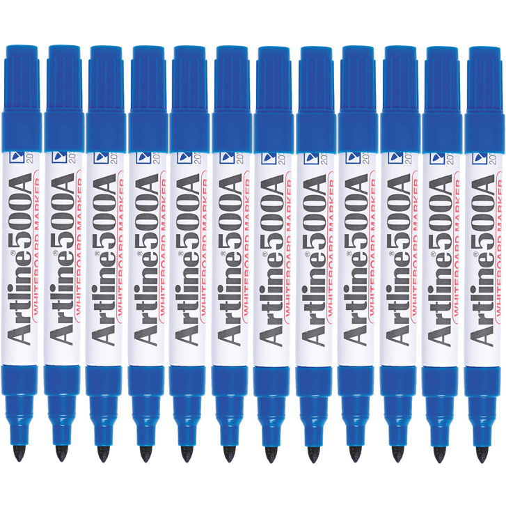 Artline 500A Whiteboard Marker 2mm Bullet Blue Box 12 150003 (Box 12) - SuperOffice
