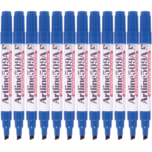 Artline 509A Whiteboard Marker 5mm Chisel Blue Box 12 150903A (Box 12) - SuperOffice