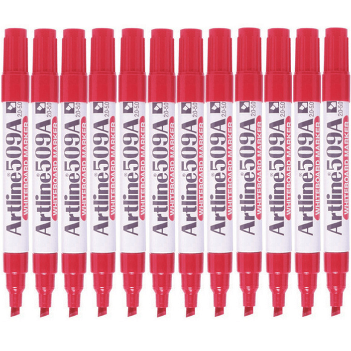 Artline 509A Whiteboard Marker 5mm Chisel Red Box 12 150902A (Box 12) - SuperOffice