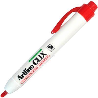 Artline 573 Clix Retractable Whiteboard Marker Pen 1.5Mm Bullet Red 157302 - SuperOffice