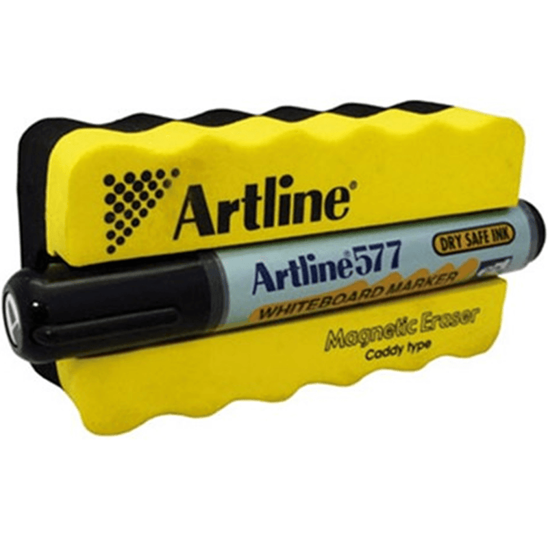 Artline 577 Whiteboard Eraser And Marker Kit Magnetic Black 157795 - SuperOffice