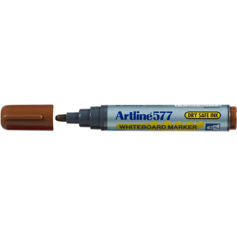 Artline 577 Whiteboard Marker 2mm Bullet Tip Brown Box 12 Bulk 157708 (Box 12) - SuperOffice