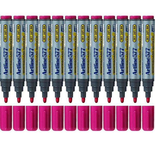 Artline 577 Whiteboard Marker 2mm Bullet Tip Pink Box 12 Bulk 157709 (Box 12) - SuperOffice