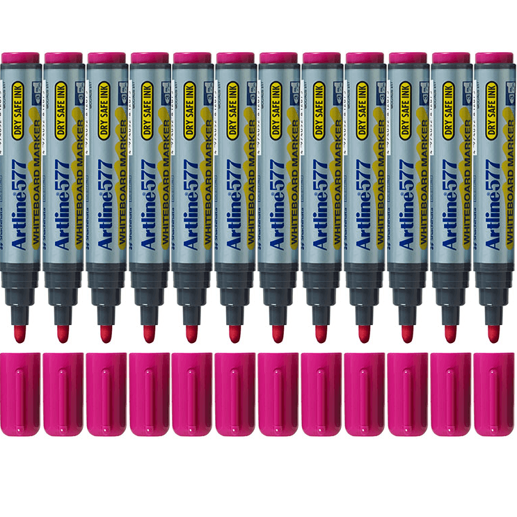Artline 577 Whiteboard Marker 2mm Bullet Tip Pink Box 12 Bulk 157709 (Box 12) - SuperOffice