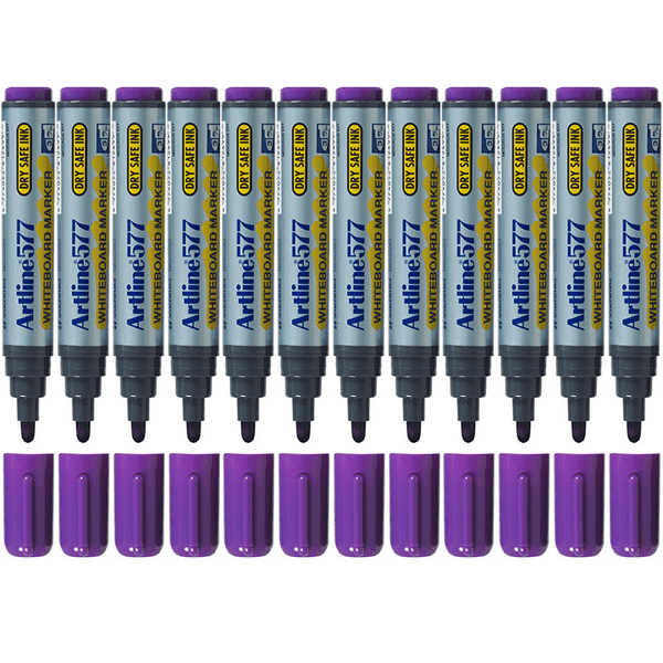 Artline 577 Whiteboard Marker 2mm Bullet Tip Purple Box 12 Bulk 157706 (Box 12) - SuperOffice