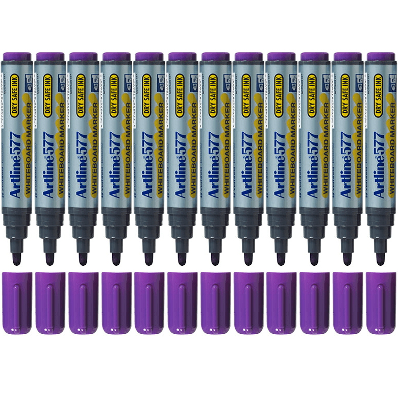 Artline 577 Whiteboard Marker 2mm Bullet Tip Purple Box 12 Bulk 157706 (Box 12) - SuperOffice
